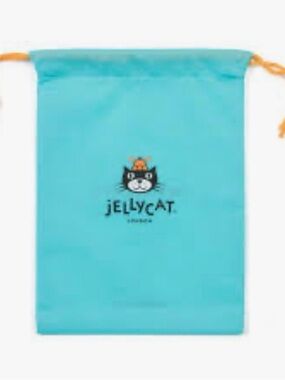 Jellycat Turquoise Drawstring Accessory Bag with Cat Logo